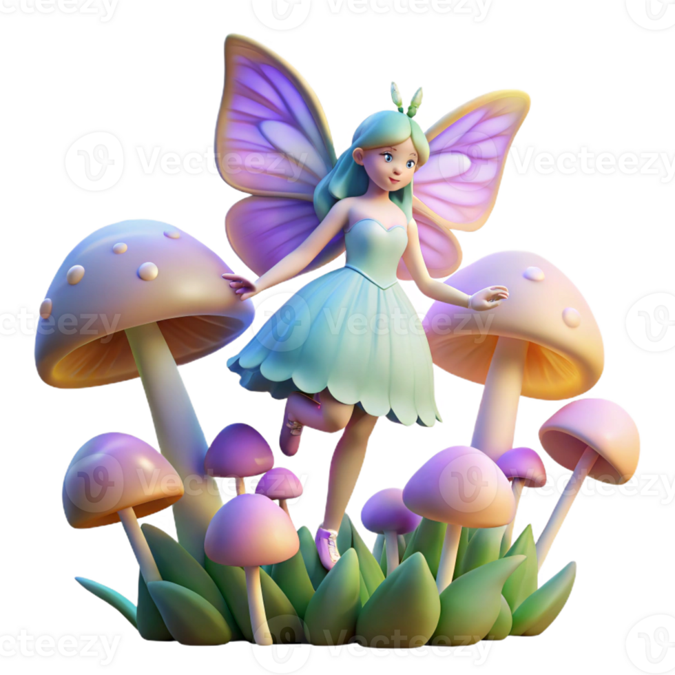 magnificent artistic Whimsical Fairy with Iridescent Butterfly genuine png