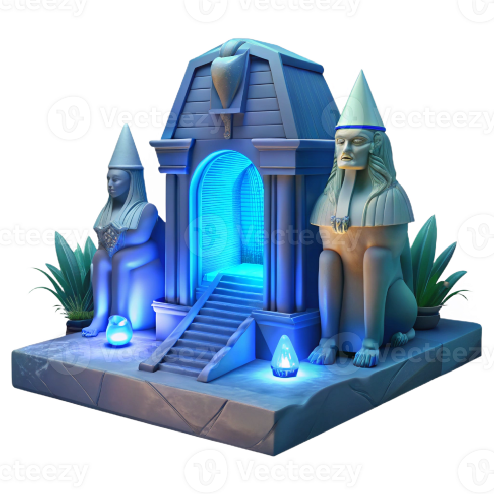 extraordinary minimalist A Mysterious Sphinx Guarding a Hidden Tem premium png