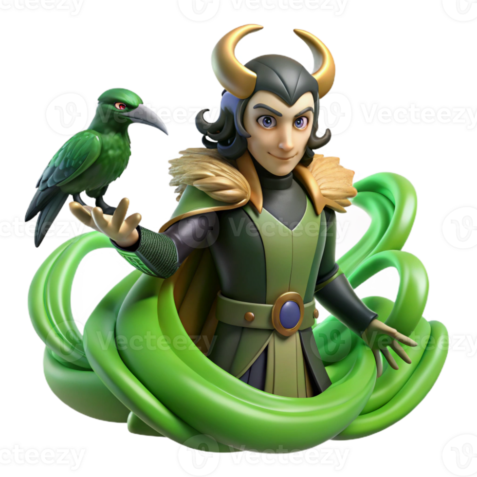 stunning modern Loki Shapeshifting Into a Raven Surround genuine png