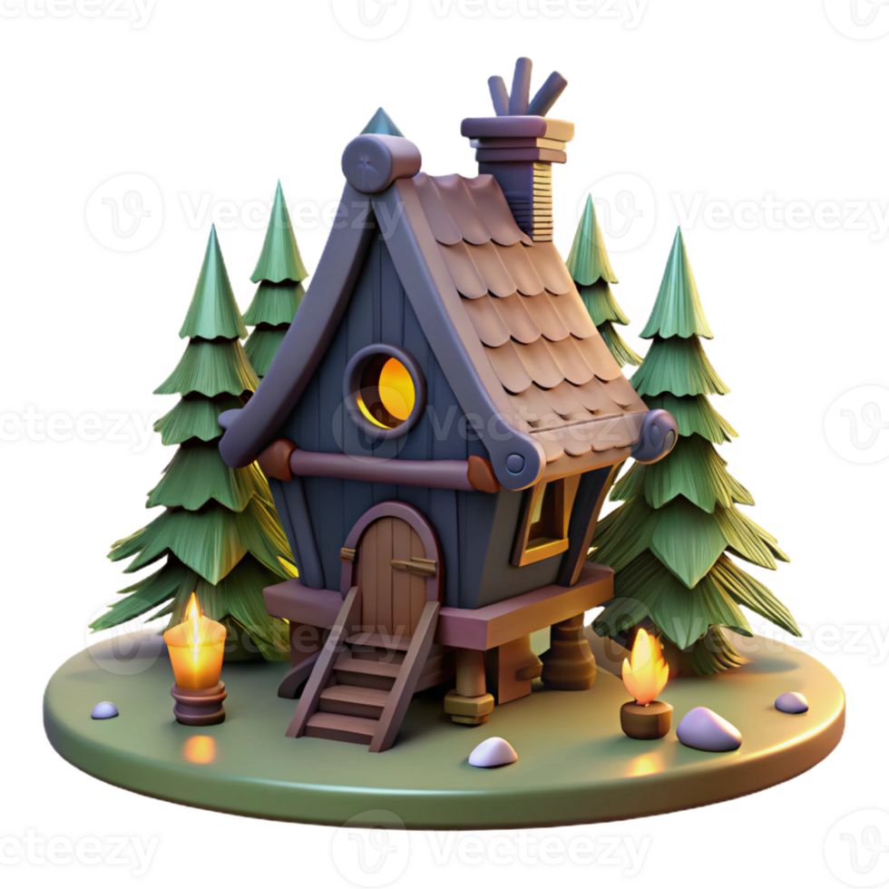 serene abstract Baba Yaga S Hut Standing on Chicken Legs high resolution png