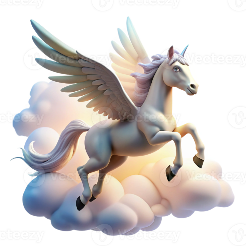 extraordinary traditional A Graceful Pegasus Flying Through a Clou genuine png