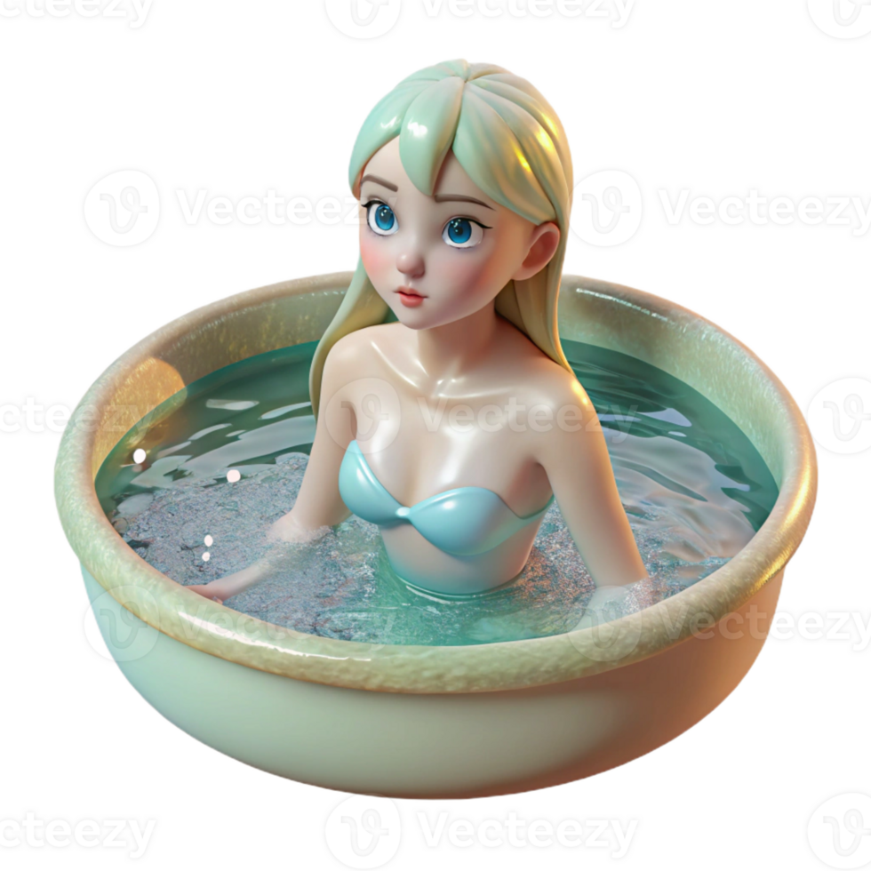 dramatic vintage A Nymph Bathing in a Crystal Cl high resolution png