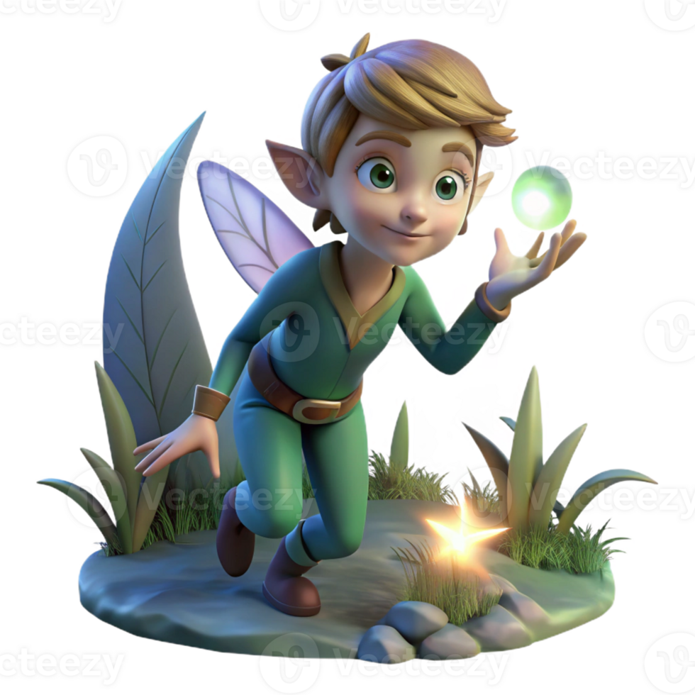 elegant minimalist A Mischievous Pixie Playing Tricks in a M professional png