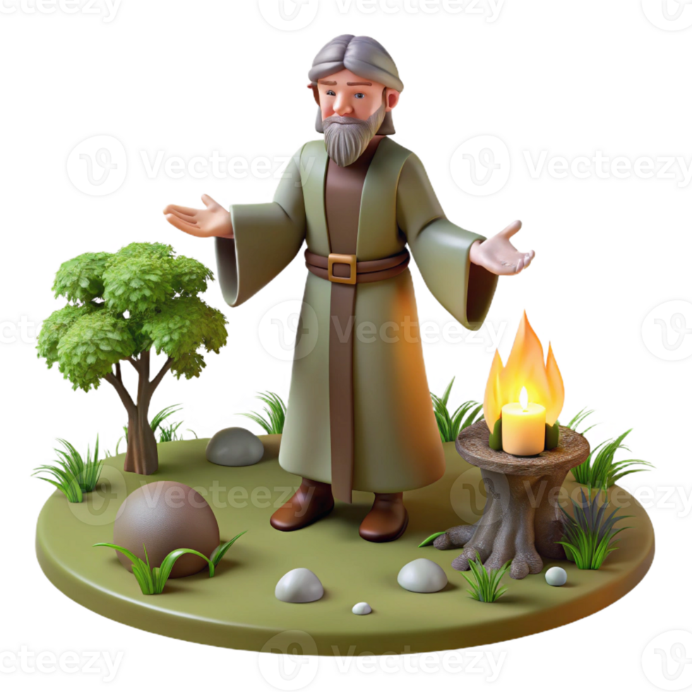 stunning traditional Druid Performing a Forest Ritual professional png