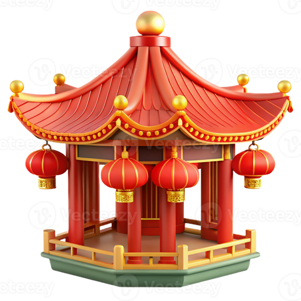 elegant minimalist A Traditional Chinese Pagoda with Ornate exclusive png