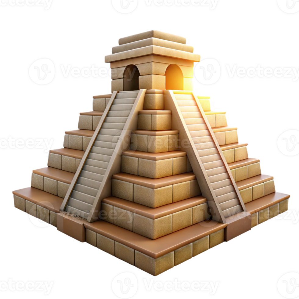 dramatic rustic An Ancient Mayan Pyramid Lush Jungle Sur detailed png