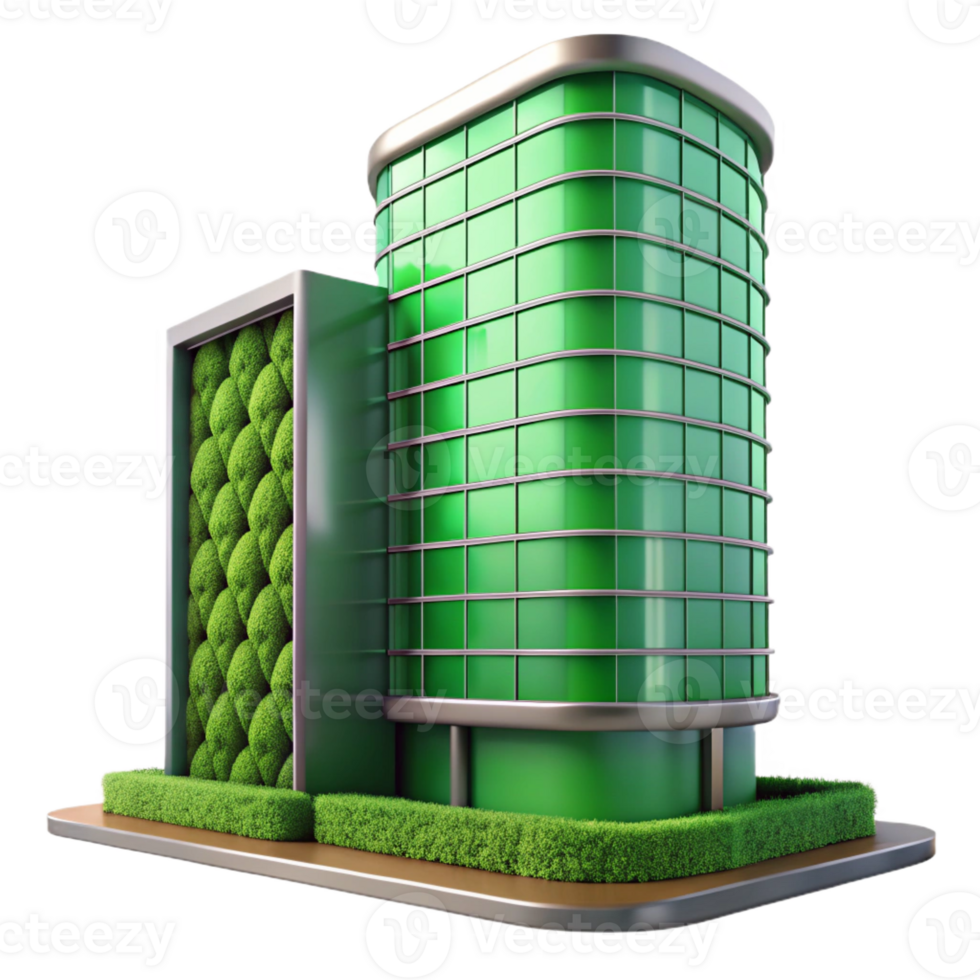 beautiful modern Modern Skyscraper with Green Wall genuine png