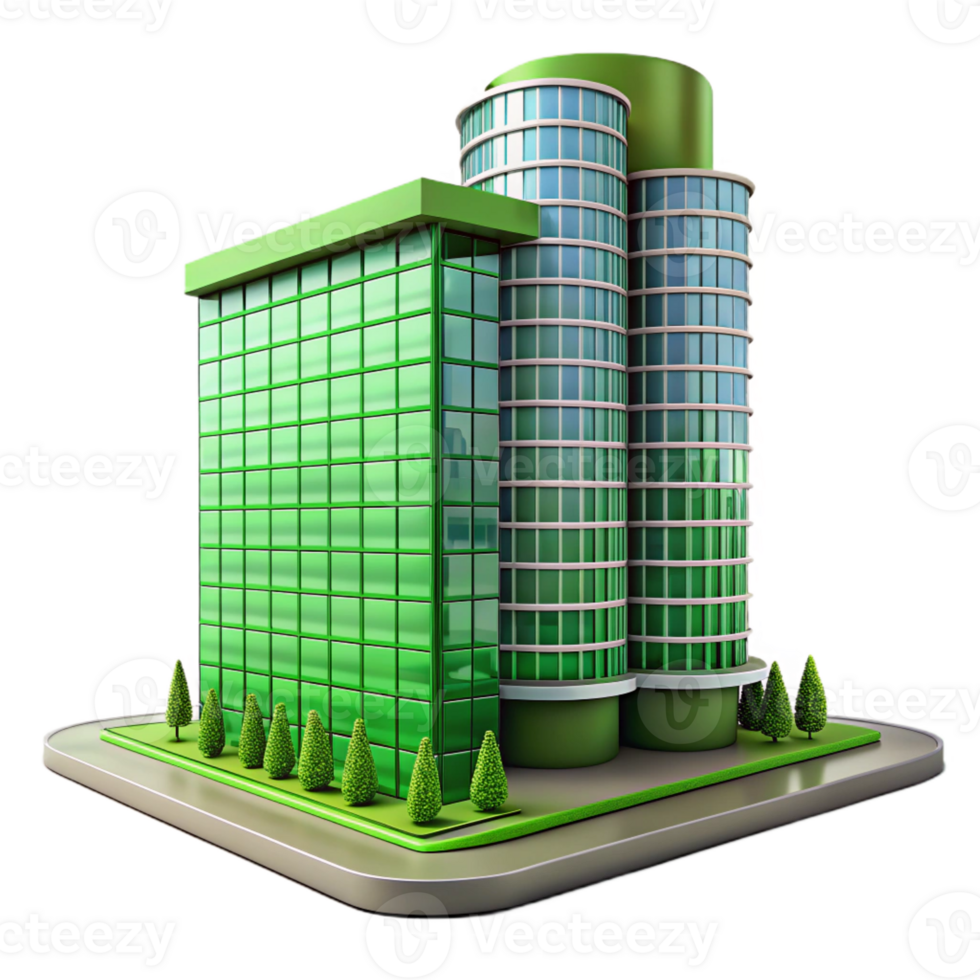 elegant rustic Modern Skyscraper with Green Wall high resolution png