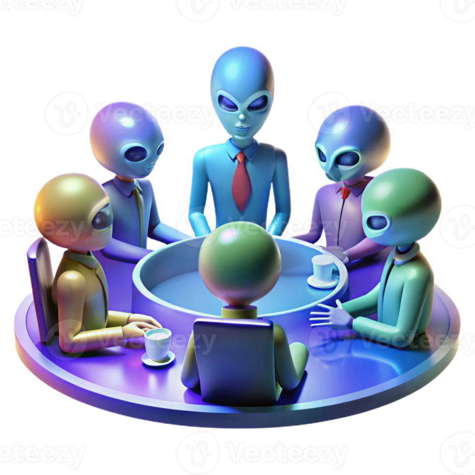 extraordinary minimalist A Group of Alien Diplomats with Diverse png