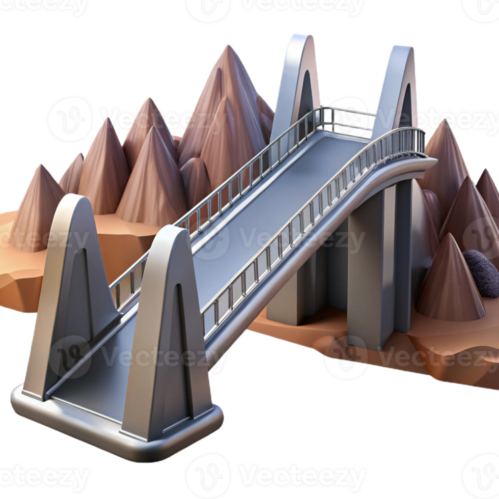 serene rustic Futuristic Bridge over Canyon png