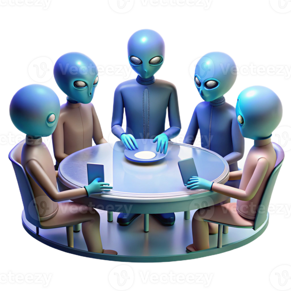 wonderful abstract A Group of Alien Diplomats with Diverse original png