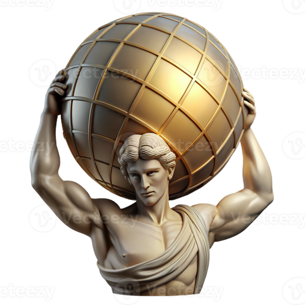beautiful minimalist Atlas Holding the Celestial Sphere original png