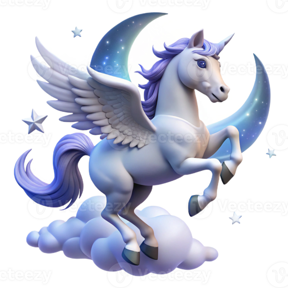 elegant contemporary A Celestial Pegasus Soaring Through a Sta high quality png