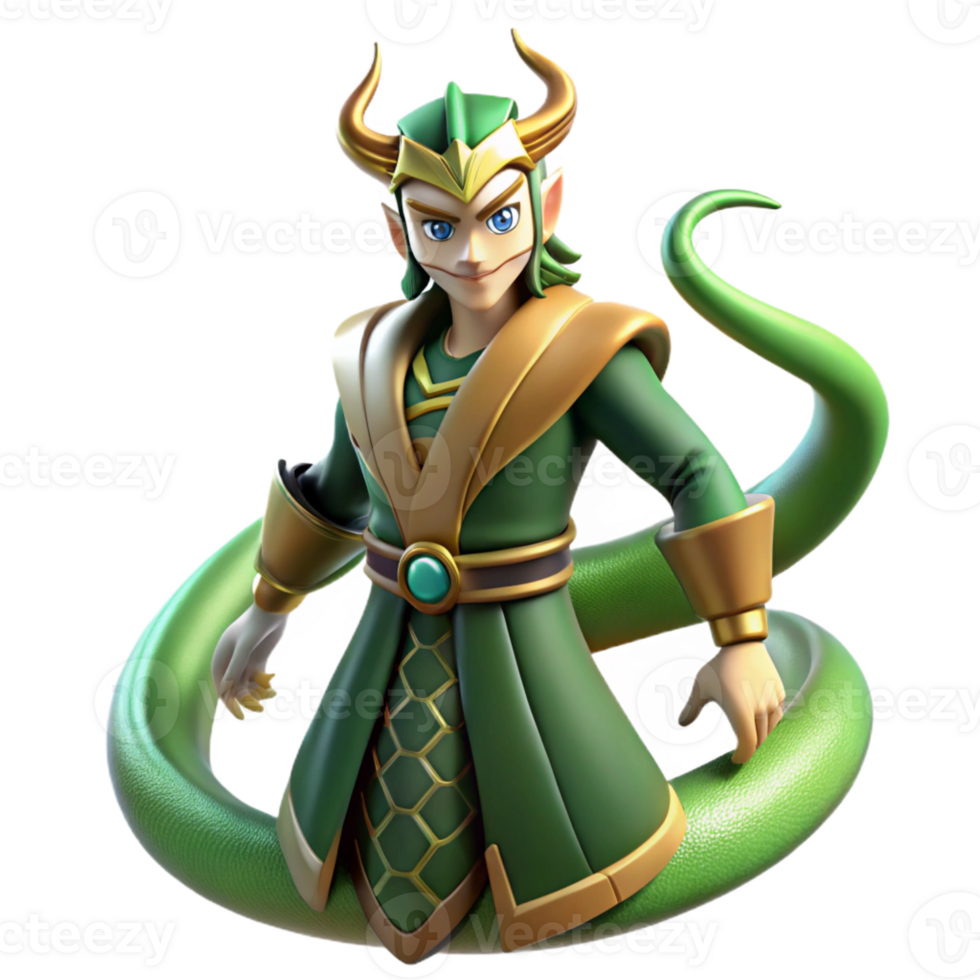 wonderful creative Loki Shapeshifting Into a Serpent high resolution png