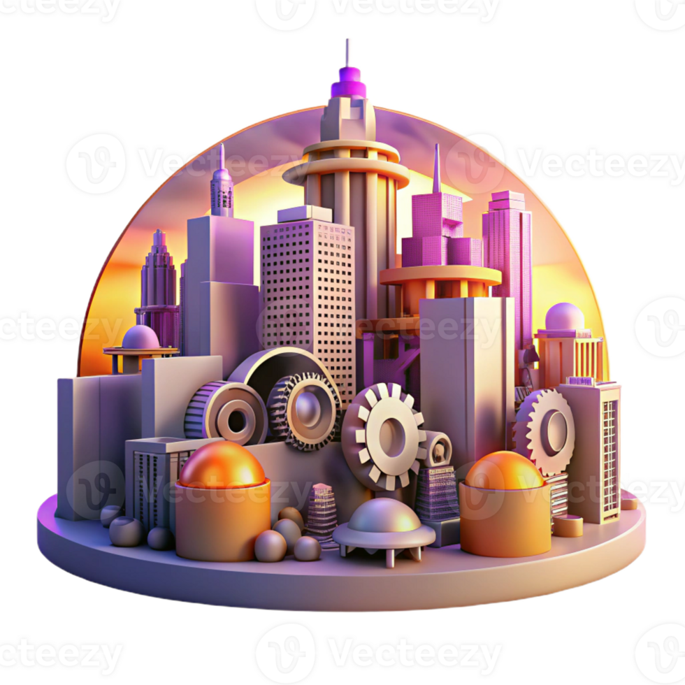 beautiful rustic A Steampunk Cityscape Towering Clockwork exclusive png