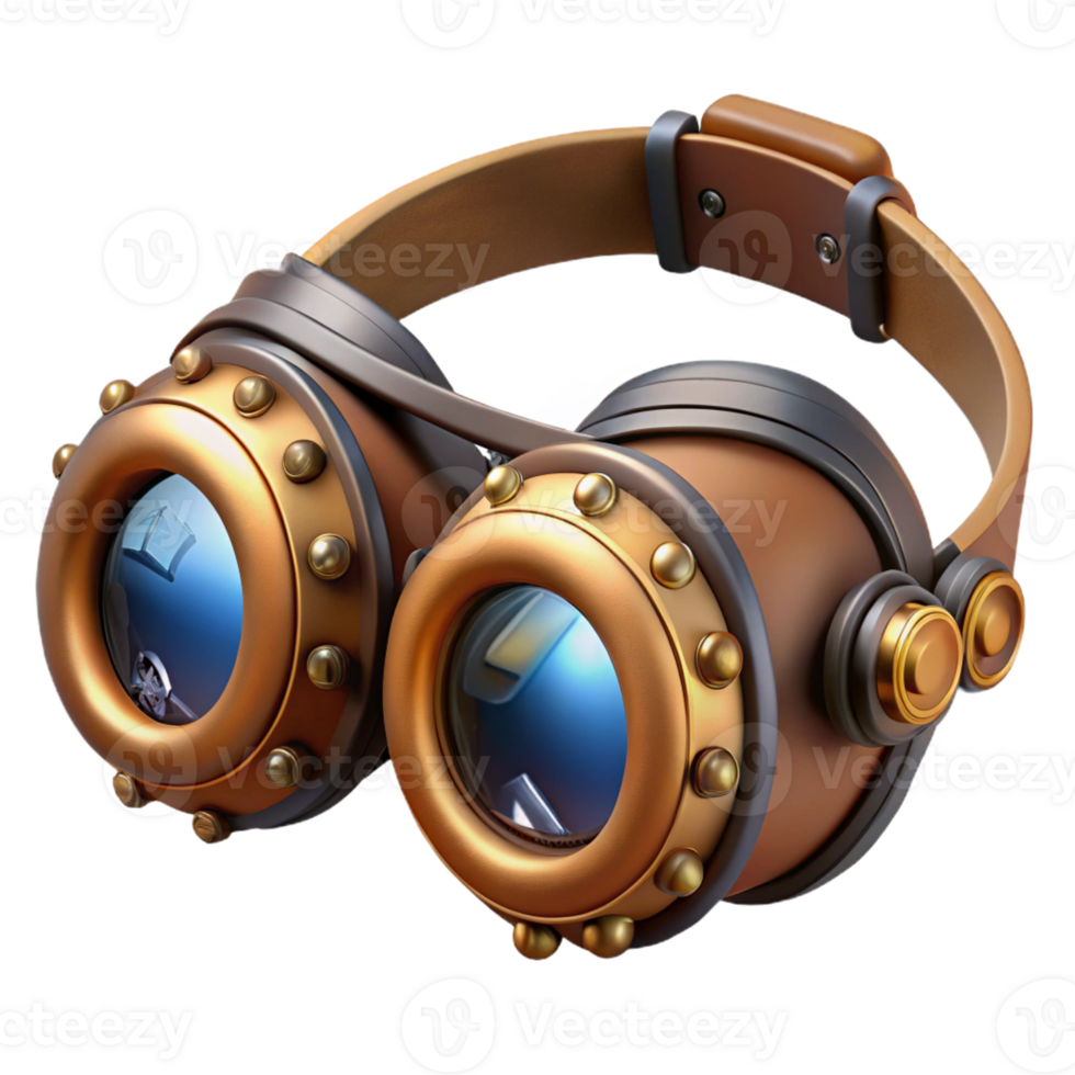 vibrant traditional A Steampunk Goggles Intricate Lenses An png