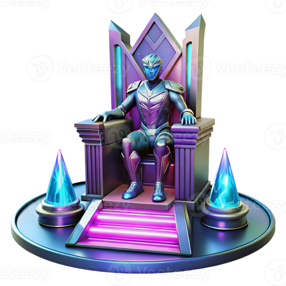 elegant traditional A Futuristic Throne Room with Holographic original png