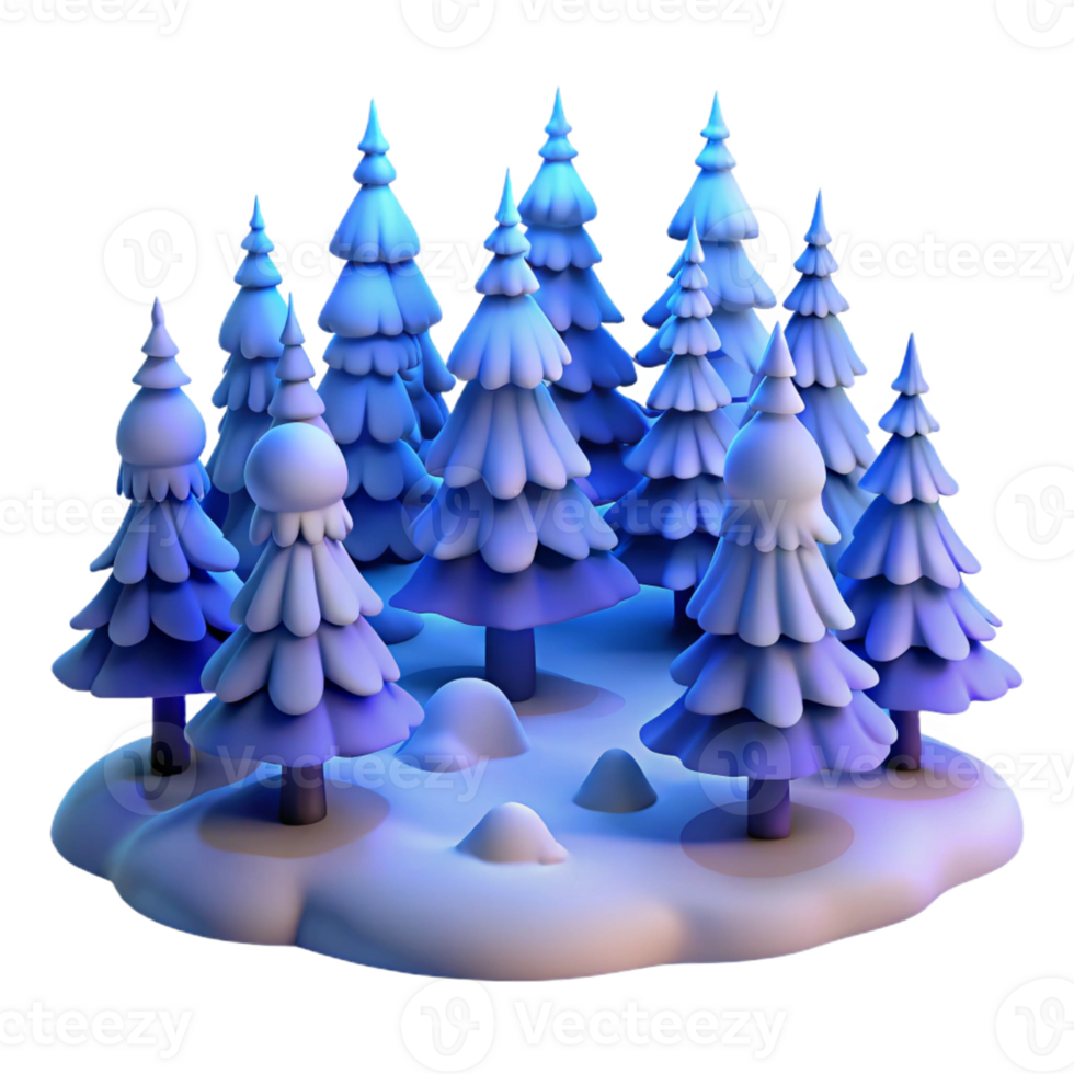 elegant artistic A Snow Covered Pine Forest at Twilight So authentic png