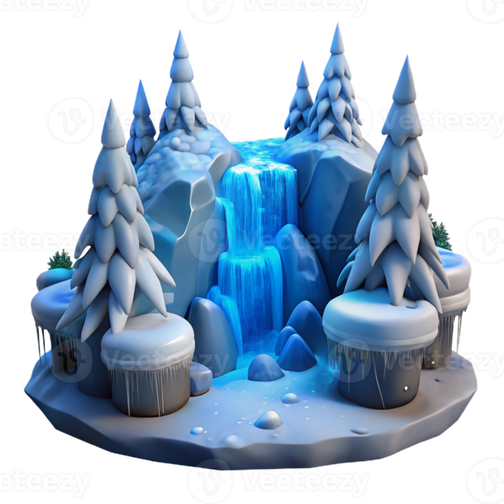 stunning contemporary A Frozen Waterfall in Winter Surrounded exclusive png
