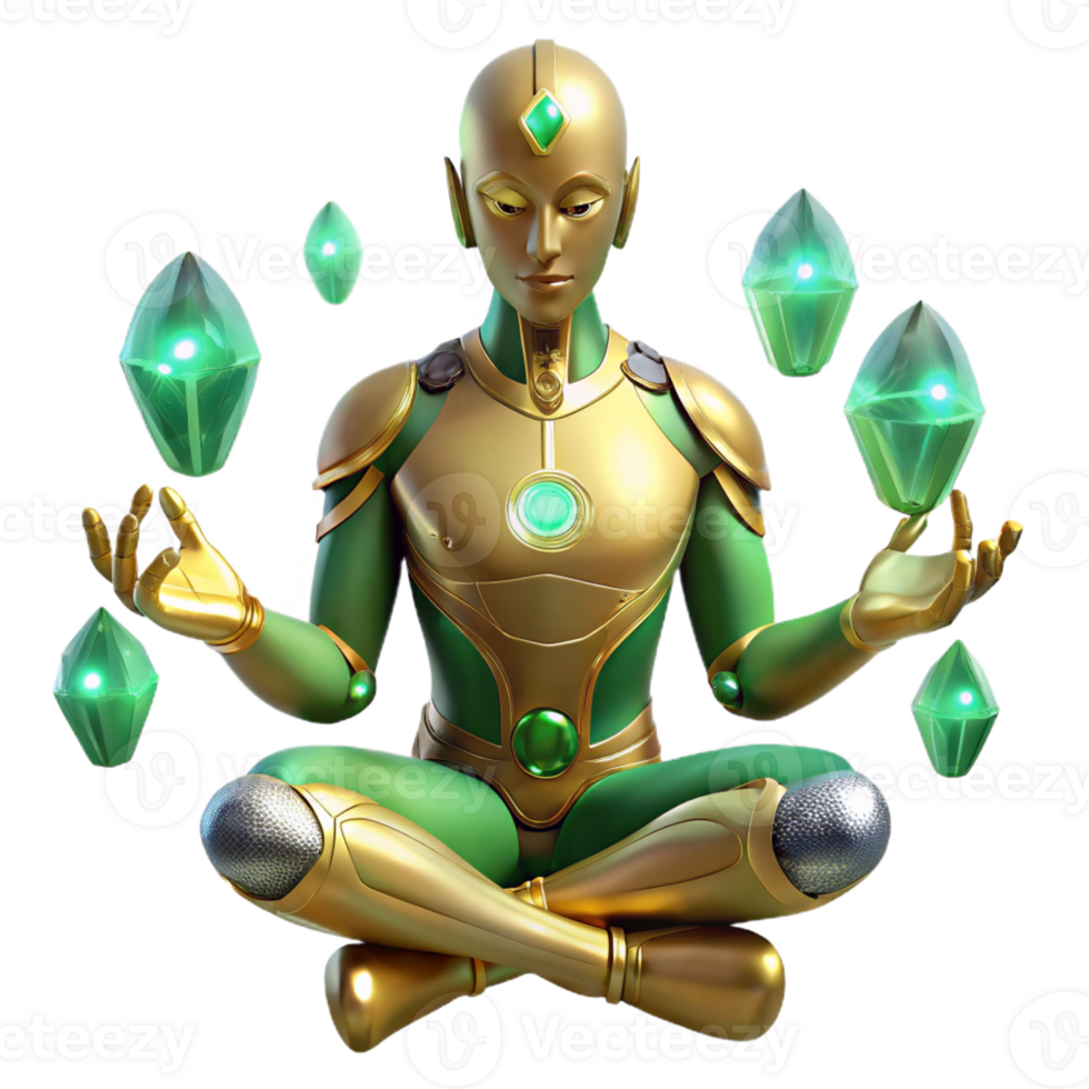dramatic traditional A Cyborg with Intricate Golden Circuitry authentic png