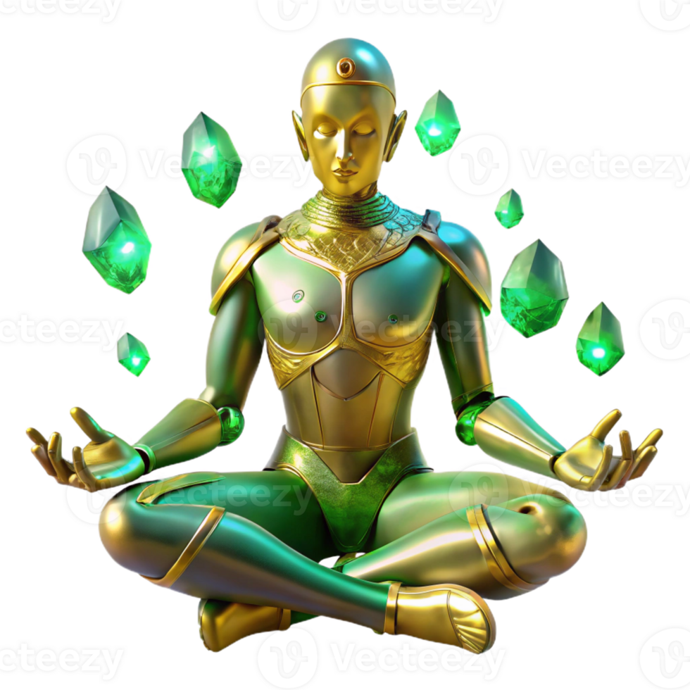 elegant traditional A Cyborg with Intricate Golden Circuitry high resolution png