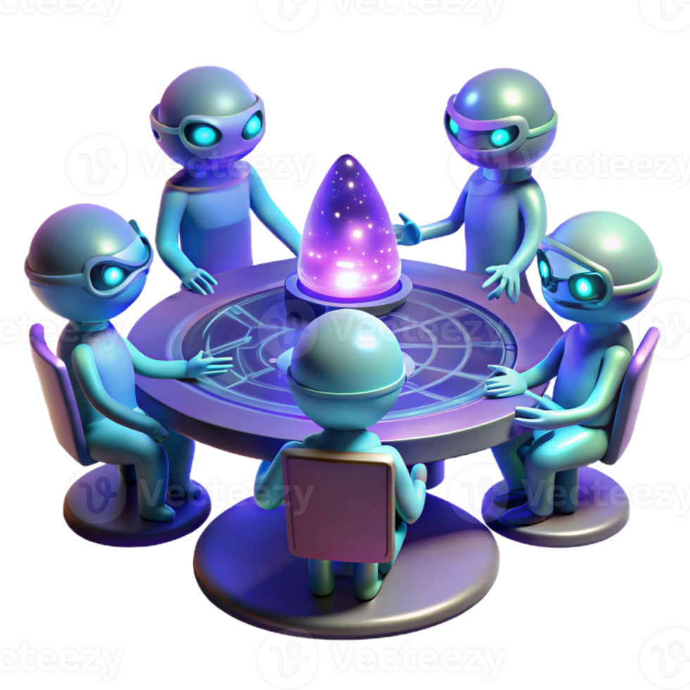 beautiful traditional A Group of Alien Diplomats with Iridescen original png