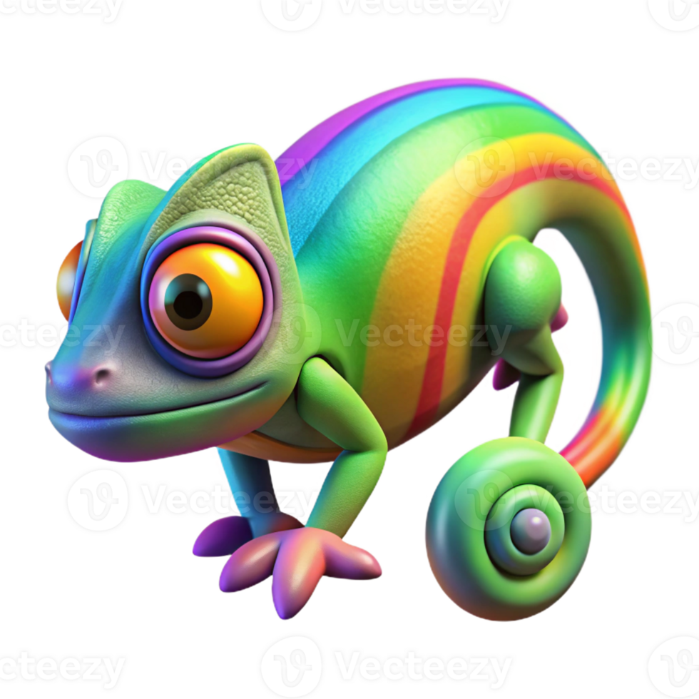 extraordinary traditional A Chameleon Camouflaged Against a Rainbow original png