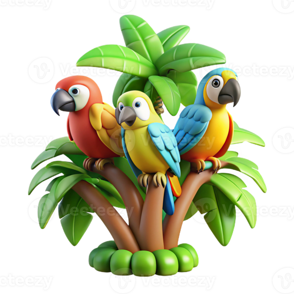 extraordinary classic A Group of Colorful Parrots Perched on A exclusive png
