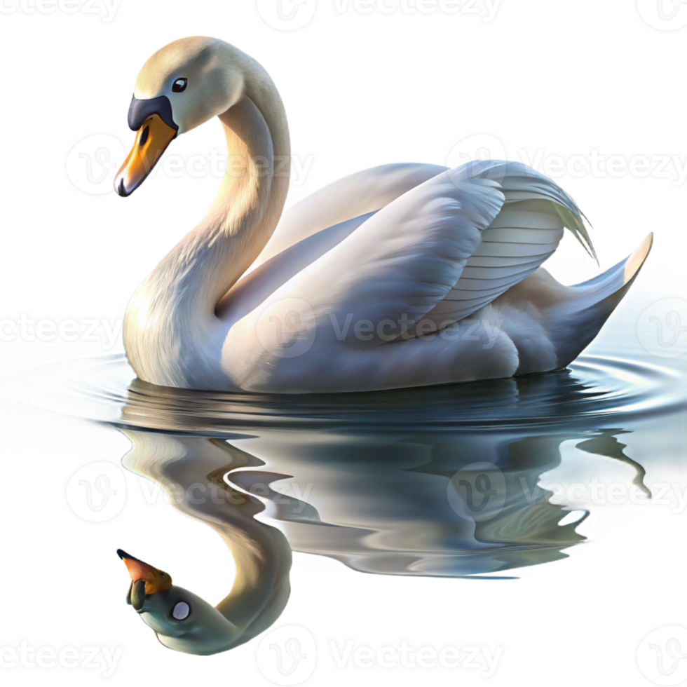 extraordinary artistic Swan Gliding on a Still Lake high resolution png
