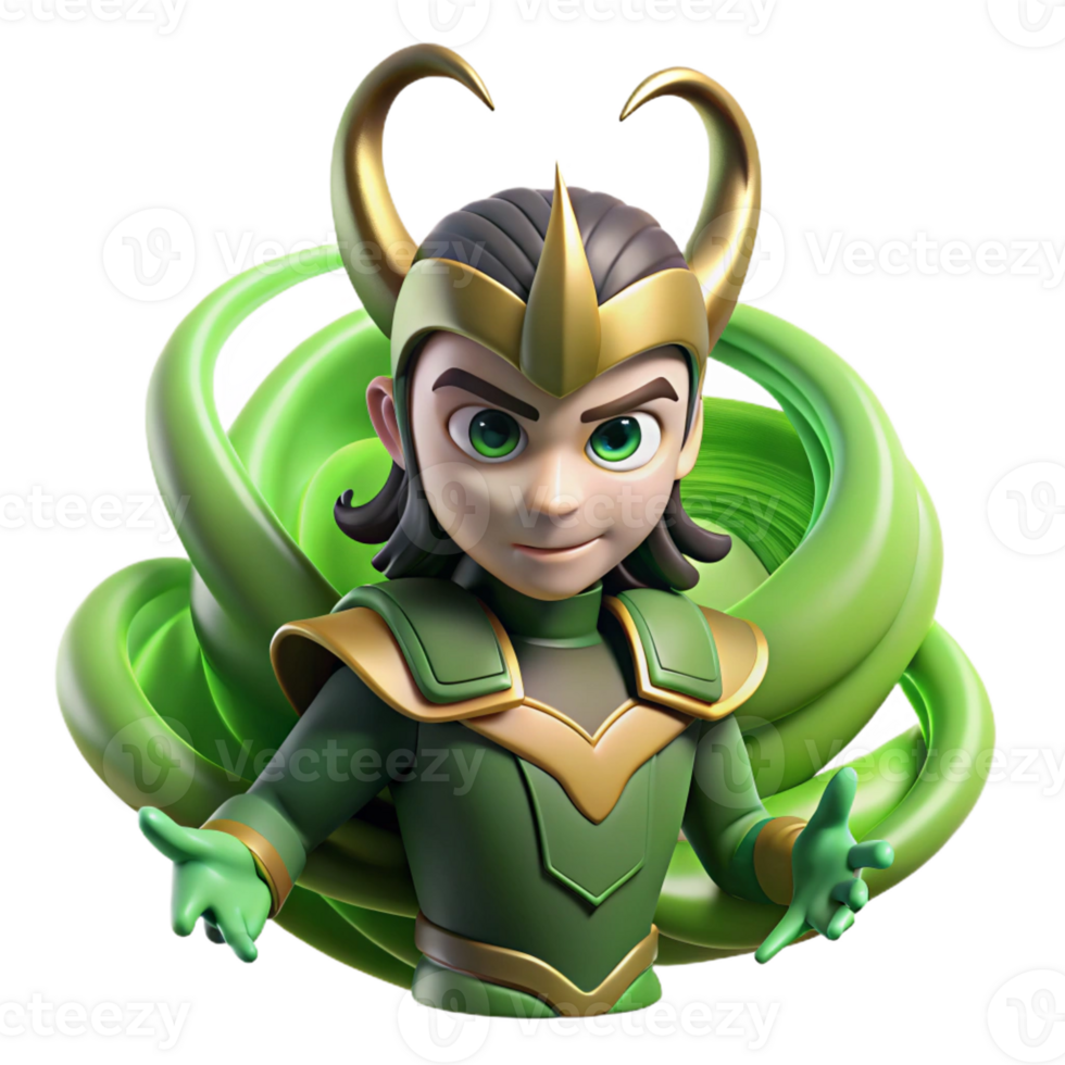 beautiful artistic A Mischievous Loki Transforming Into a Ra high quality png