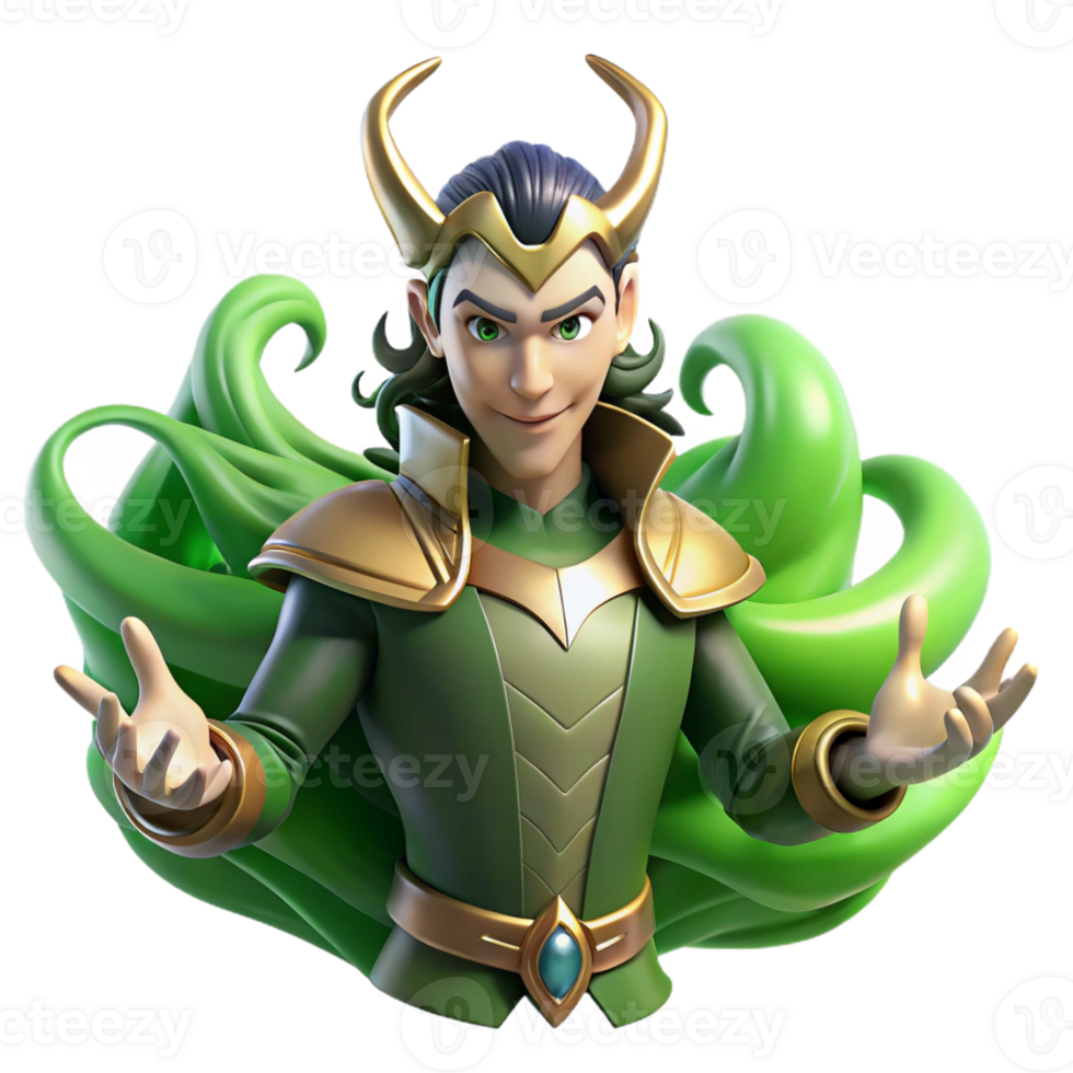 dramatic abstract A Mischievous Loki Transforming Into a Ra authentic png