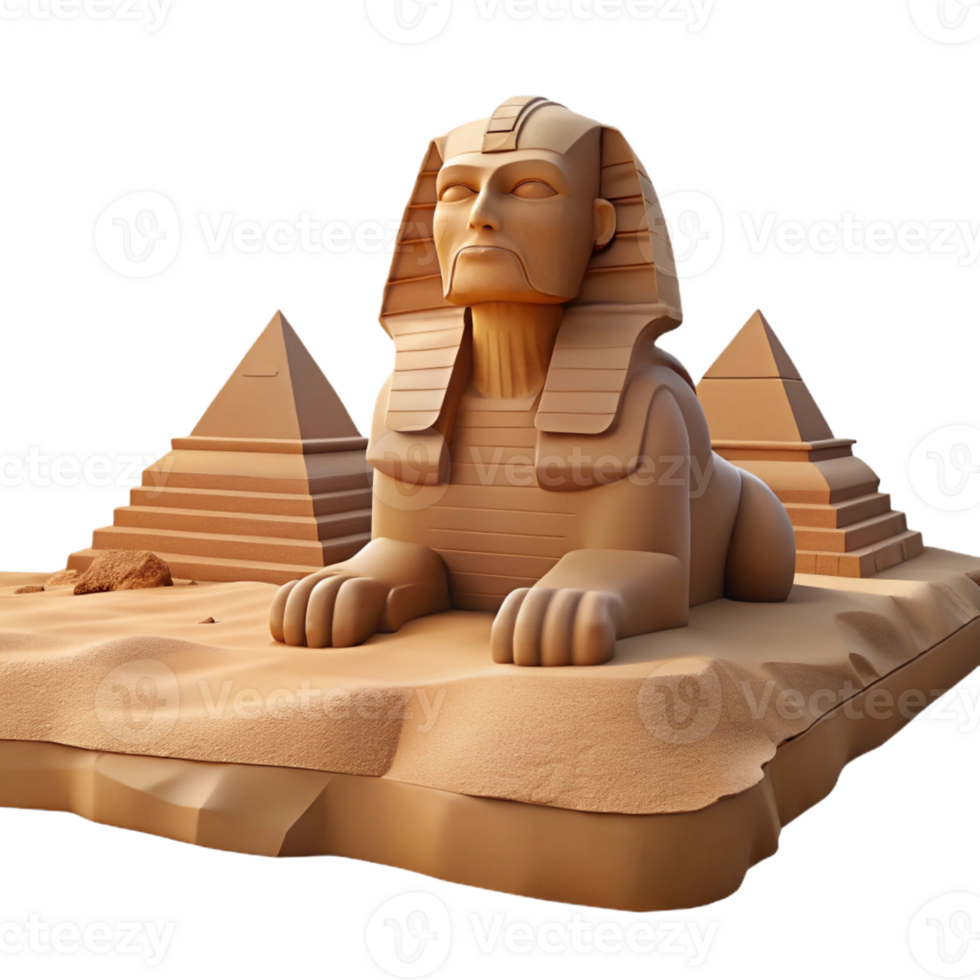 wonderful artistic A Majestic Sphinx Gazing out over a Vast professional png