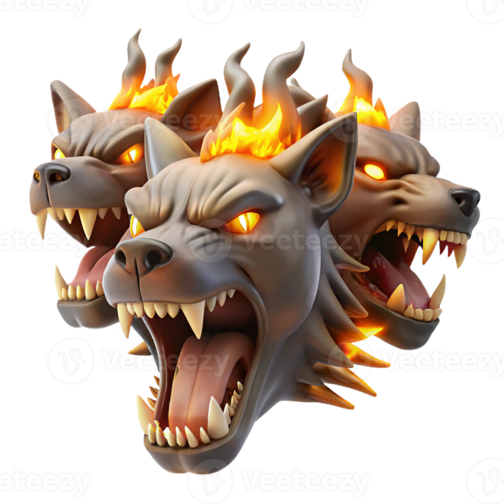 stunning artistic Fierce Chimera Breathing Fire exclusive png
