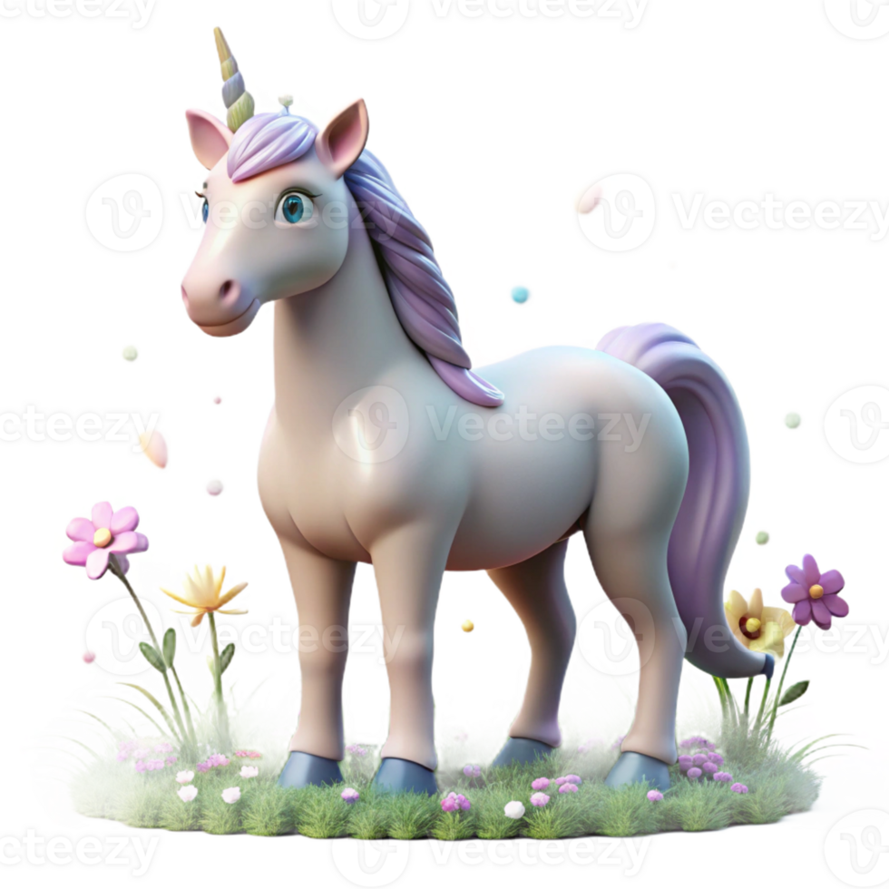 stunning classic Majestic Unicorn Grazing in a Field genuine png