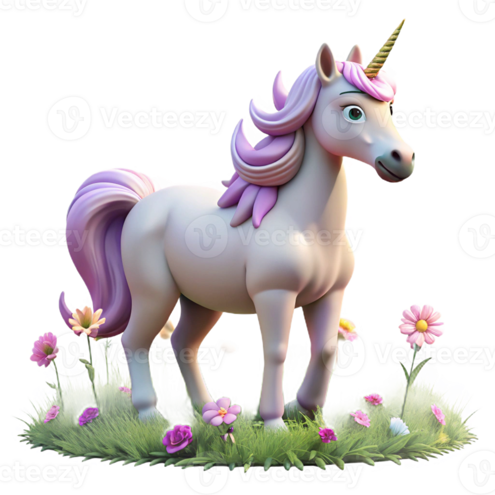 impressive traditional Majestic Unicorn Grazing in a Field original png