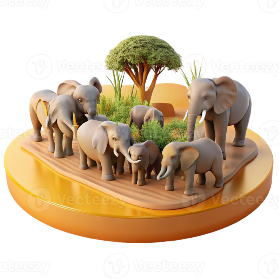stunning rustic A Herd of Elephants Crossing a River Afri detailed png