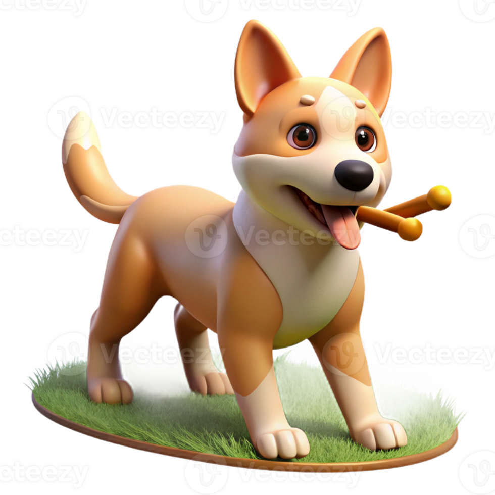 serene vintage A Playful Dog Fetching a Stick Park Set professional png