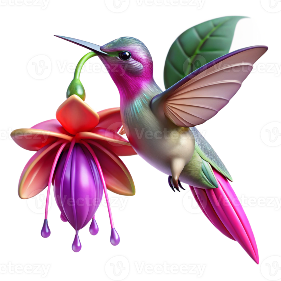 stunning contemporary A Hummingbird Hovering Near a Vibrant Fu original png