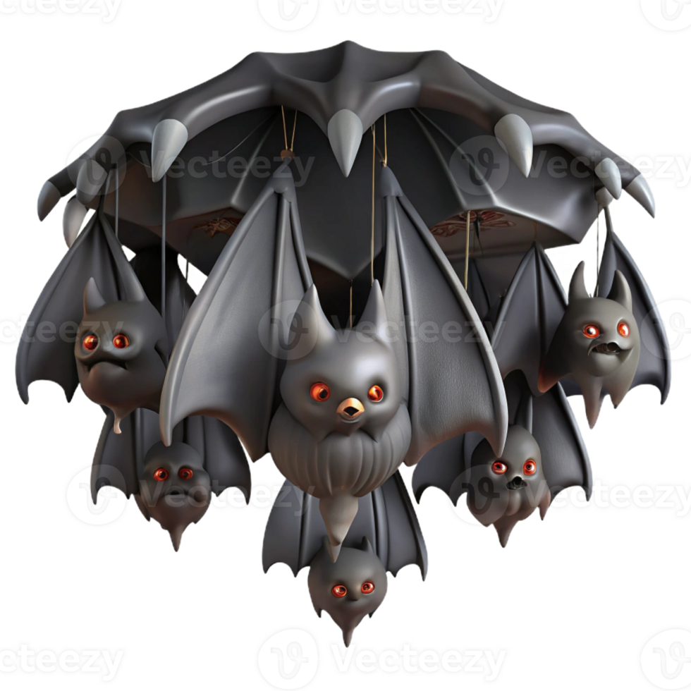 wonderful vintage A Colony of Bats Hanging Upside Down In authentic png