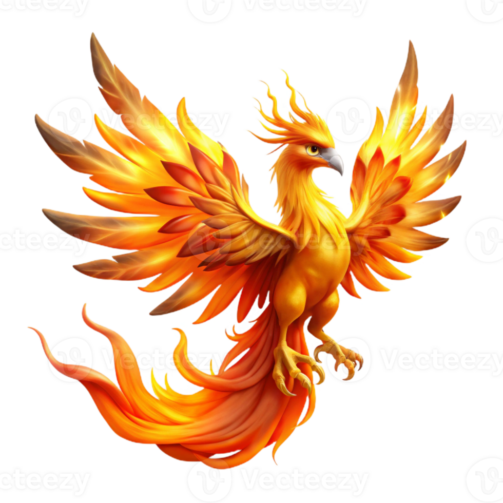 dramatic rustic A Celestial Phoenix Rising from Ashes It detailed png