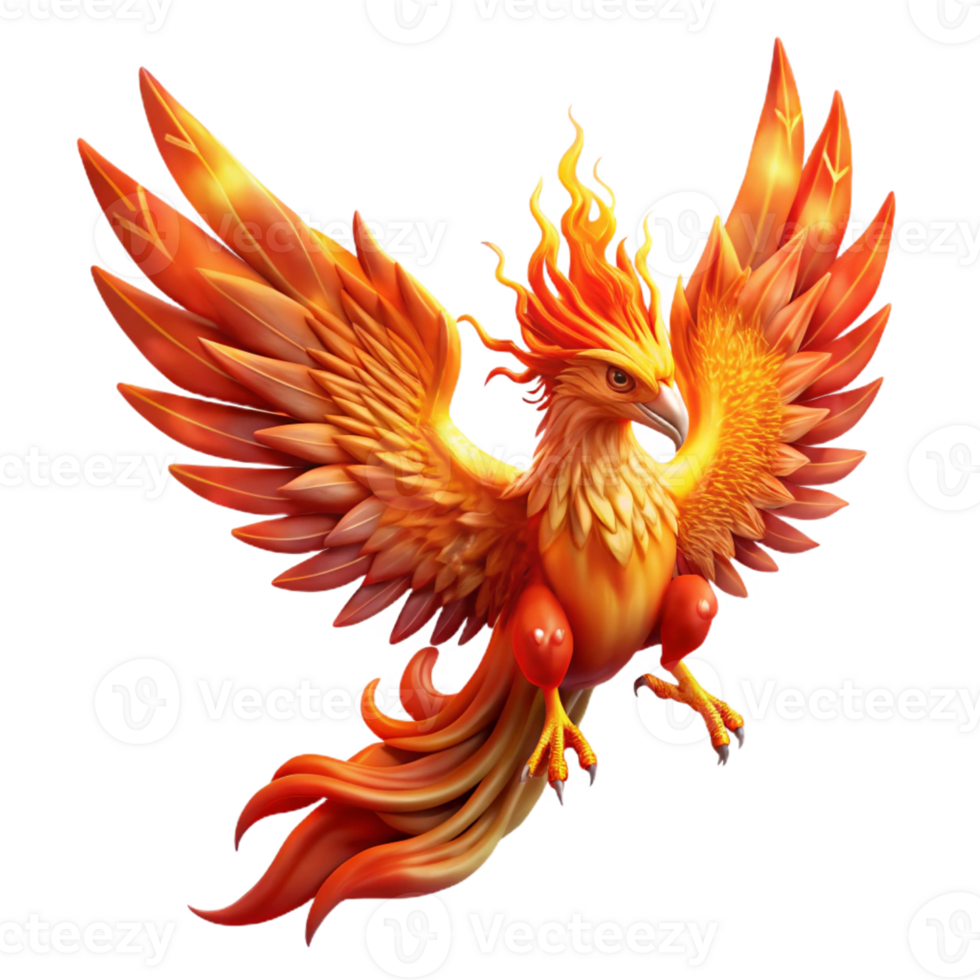 magnificent artistic A Celestial Phoenix Rising from Ashes It detailed png