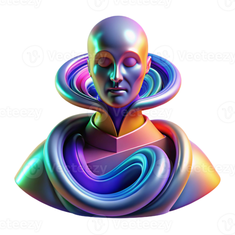 stunning contemporary Portrait of an Abstract Figure Composed O png