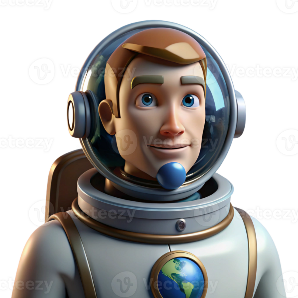 elegant contemporary Portrait of a Stoic Astronaut in a Space premium png
