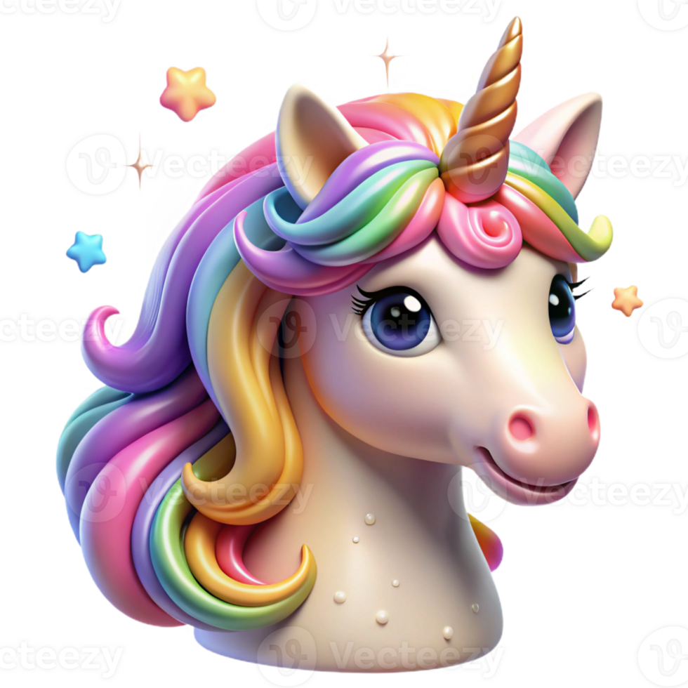 dramatic artistic Portrait of a Whimsical Unicorn with a Rai genuine png