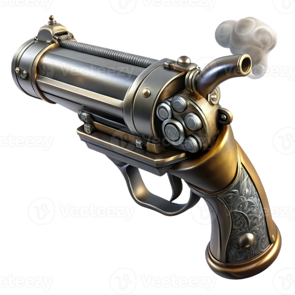 impressive classic A Steampunk Pistol Crafted from Polishe exclusive png