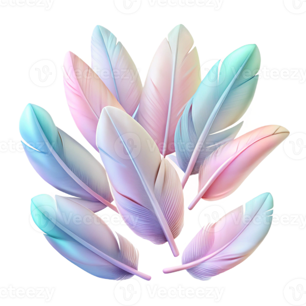 elegant traditional A Field of Floating Feathers in Pastel S high quality png