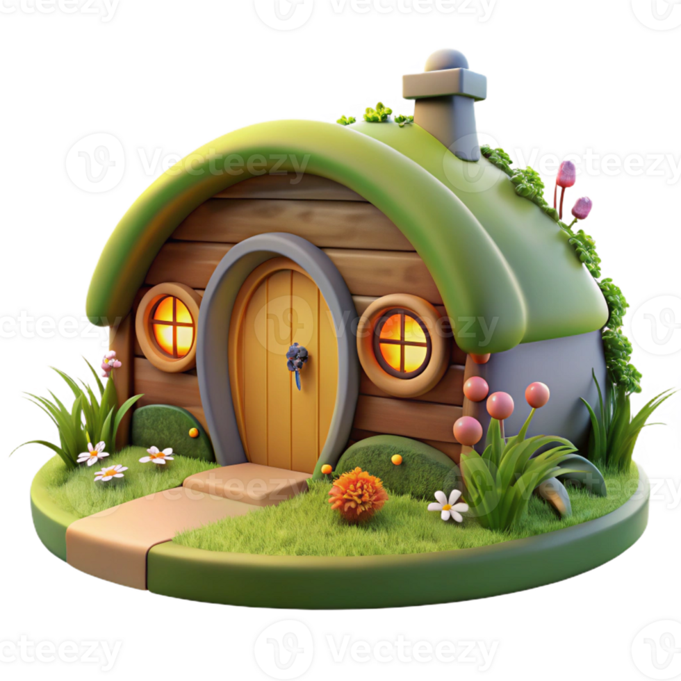 impressive traditional A Cozy Hobbit Hole Built Into a Hillside genuine png