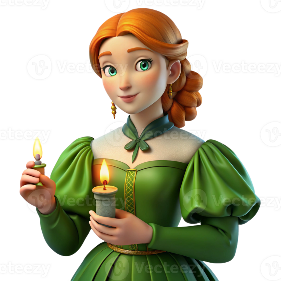 magnificent artistic Portrait of a Young Woman with Fiery Red original png
