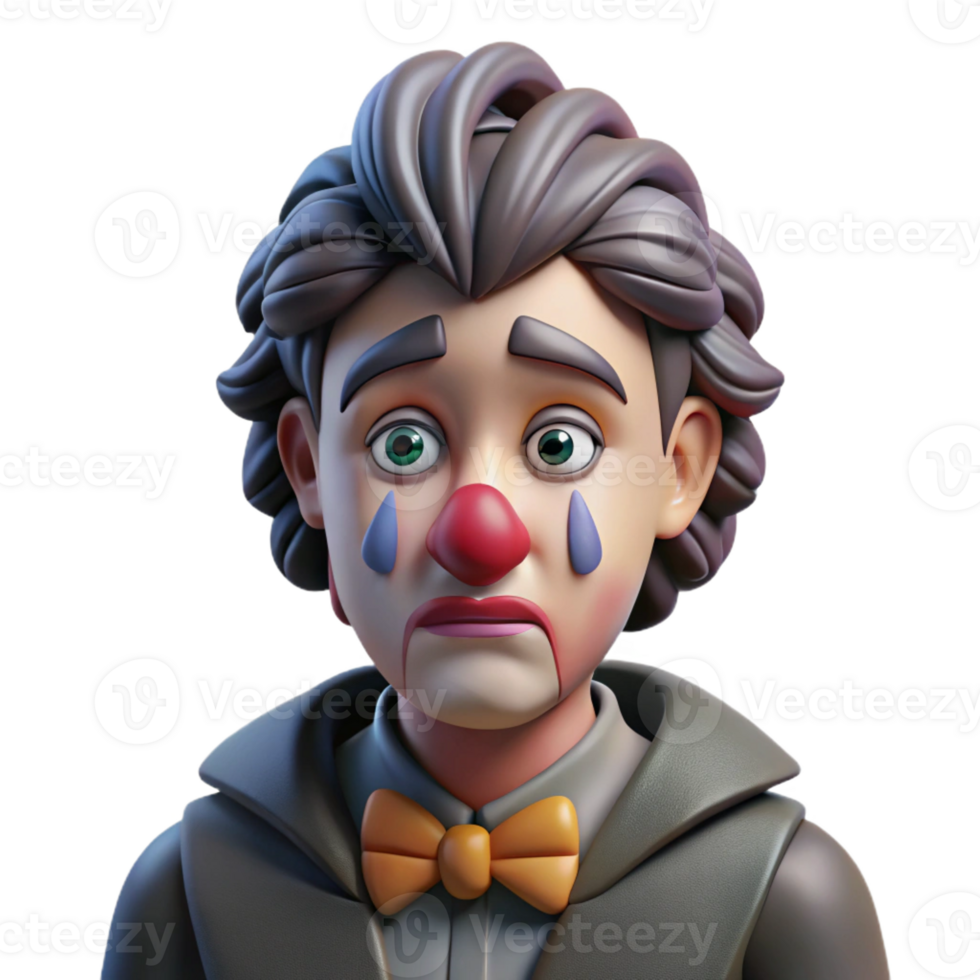 extraordinary modern Portrait of a Melancholic Clown with Sme authentic png