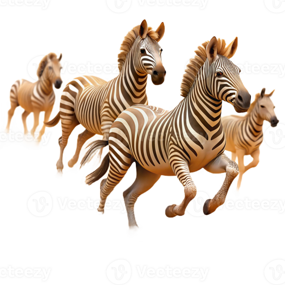 wonderful vintage A Herd of Zebras Galloping Across the Afric exclusive png